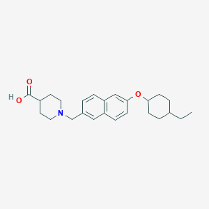 1-((6-((cis-4-Ethylcyclohexyl)oxy)naphthalen-2-yl)methyl)piperidine-4-carboxylic acid chemical structure (CAS 1393449-05-2)