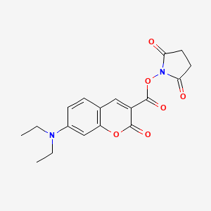 2,5-Dioxopyrrolidin-1-yl 7-(diethylamino)-2-oxo-2H-chromene-3-carboxylate chemical structure (CAS 139346-57-9)