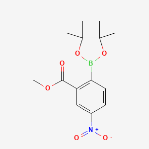 Methyl 5-nitro-2-(4,4,5,5-tetramethyl-1,3,2-dioxaborolan-2-yl)benzoate chemical structure (CAS 1393477-19-4)