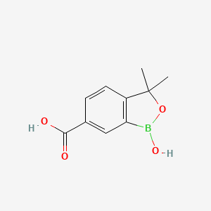 1-Hydroxy-3,3-dimethyl-1,3-dihydrobenzo[c][1,2]oxaborole-6-carboxylic acid chemical structure (CAS 1393477-51-4)