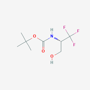tert-Butyl (S)-(1,1,1-trifluoro-3-hydroxypropan-2-yl)carbamate chemical structure (CAS 1393524-00-9)