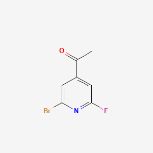 1-(2-Bromo-6-fluoropyridin-4-yl)ethan-1-one chemical structure (CAS 1393545-00-0)