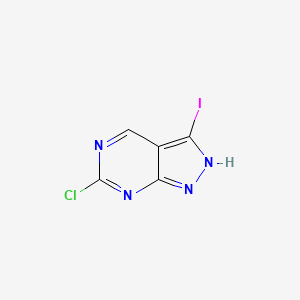 6-Chloro-3-iodo-1H-pyrazolo[3,4-d]pyrimidine chemical structure (CAS 1393547-40-4)