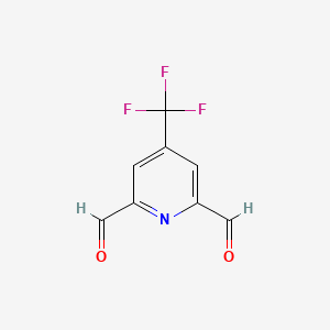 4-(Trifluoromethyl)pyridine-2,6-dicarbaldehyde chemical structure (CAS 1393550-50-9)
