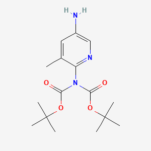 Di-tert-butyl (5-amino-3-methylpyridin-2-yl)iminodicarbonate chemical structure (CAS 1393553-87-1)