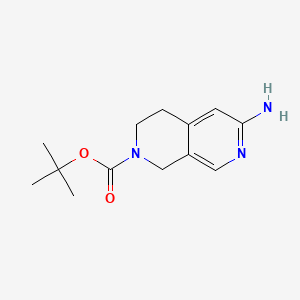 tert-Butyl 6-amino-3,4-dihydro-2,7-naphthyridine-2(1H)-carboxylate chemical structure (CAS 1393561-07-3)