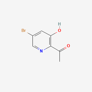1-(5-Bromo-3-hydroxypyridin-2-yl)ethanone chemical structure (CAS 1393567-59-3)