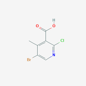 5-Bromo-2-chloro-4-methylnicotinic acid chemical structure (CAS 1393576-22-1)