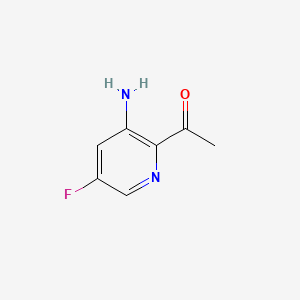 1-(3-Amino-5-fluoropyridin-2-yl)ethanone chemical structure (CAS 1393585-03-9)