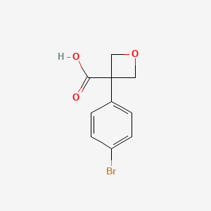 3-(4-Bromophenyl)oxetane-3-carboxylic acid chemical structure (CAS 1393585-20-0)