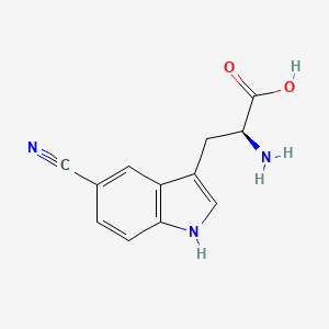 (S)-2-Amino-3-(5-cyano-1H-indol-3-yl)propanoic acid chemical structure (CAS 139393-02-5)