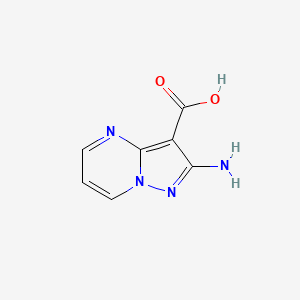 2-Aminopyrazolo[1,5-a]pyrimidine-3-carboxylic acid chemical structure (CAS 1394003-86-1)