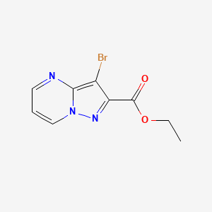 Ehyl 3-bromopyrazolo[1,5-a]pyrimidine-2-carboxylate chemical structure (CAS 1394004-05-7)