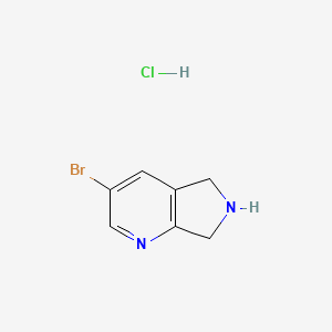 3-Bromo-6,7-dihydro-5H-pyrrolo[3,4-b]pyridine hydrochloride chemical structure (CAS 1394117-24-8)