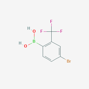 (4-Bromo-2-(trifluoromethyl)phenyl)boronic acid chemical structure (CAS 1394346-22-5)