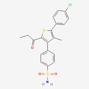 4-(5-(4-Chlorophenyl)-4-methyl-2-propionylthiophen-3-yl)benzenesulfonamide chemical structure (CAS 1394371-75-5)