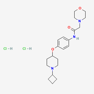N-(4-((1-Cyclobutylpiperidin-4-yl)oxy)phenyl)-2-morpholinoacetamide dihydrochloride chemical structure (CAS 1394808-20-8)