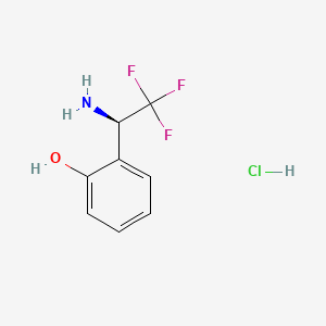 (R)-2-(1-Amino-2,2,2-trifluoroethyl)phenol hydrochloride chemical structure (CAS 1394822-90-2)