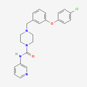 4-(3-(4-Chlorophenoxy)benzyl)-N-(pyridin-3-yl)piperazine-1-carboxamide chemical structure (CAS 1394894-41-7)