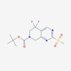 tert-Butyl 5,5-difluoro-2-(methylsulfonyl)-5,8-dihydropyrido[3,4-d]pyrimidine-7(6H)-carboxylate chemical structure (CAS 1395079-09-0)