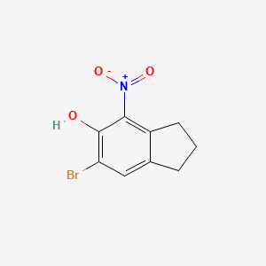 6-Bromo-4-nitro-2,3-dihydro-1H-inden-5-ol chemical structure (CAS 139515-86-9)