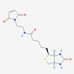 N-(2-(2,5-Dioxo-2,5-dihydro-1H-pyrrol-1-yl)ethyl)-5-((3aS,4S,6aR)-2-oxohexahydro-1H-thieno[3,4-d]imidazol-4-yl)pentanamide chemical structure (CAS 139554-72-6)