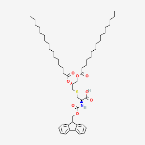 Fmoc-Cys((R)-2,3-di(palmitoyloxy)-propyl)-OH chemical structure (CAS 139573-77-6)