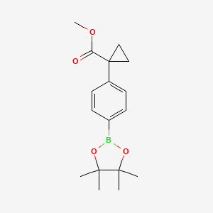 Methyl 1-(4-(4,4,5,5-tetramethyl-1,3,2-dioxaborolan-2-yl)phenyl)cyclopropanecarboxylate chemical structure (CAS 1396007-85-4)