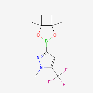 1-Methyl-3-(4,4,5,5-tetramethyl-1,3,2-dioxaborolan-2-yl)-5-(trifluoromethyl)-1H-pyrazole chemical structure (CAS 1396123-92-4)