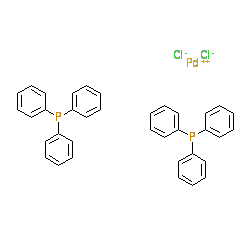 Bis(triphenylphosphine)palladium(II) dichloride chemical structure (CAS 13965-03-2)