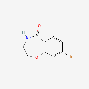 8-Bromo-2,3,4,5-tetrahydro-1,4-benzoxazepin-5-one chemical structure (CAS 1396777-41-5)