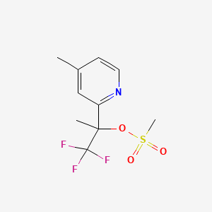 1,1,1-Trifluoro-2-(4-methylpyridin-2-yl)propan-2-yl methanesulfonate chemical structure (CAS 1396893-44-9)