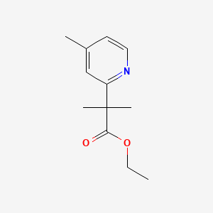 Ethyl 2-methyl-2-(4-methylpyridin-2-yl)propanoate chemical structure (CAS 1396893-45-0)