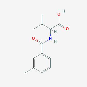 3-Methyl-2-[(3-methylphenyl)formamido]butanoic acid chemical structure (CAS 1396967-48-8)