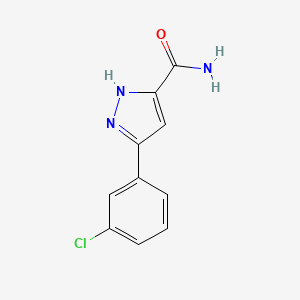 3-(3-Chlorophenyl)-1H-pyrazole-5-carboxamide chemical structure (CAS 1397187-17-5)
