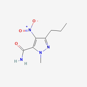 1-Methyl-4-nitro-3-propyl-(1H)-pyrazole-5-carboxamide chemical structure (CAS 139756-01-7)