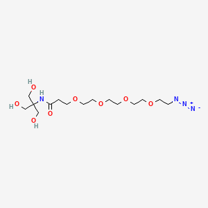 1-Azido-N-(1,3-dihydroxy-2-(hydroxymethyl)propan-2-yl)-3,6,9,12-tetraoxapentadecan-15-amide chemical structure (CAS 1398044-55-7)