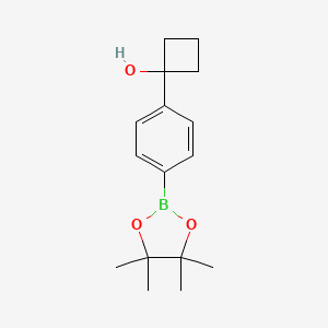 1-(4-(4,4,5,5-Tetramethyl-1,3,2-dioxaborolan-2-yl)phenyl)cyclobutanol chemical structure (CAS 1398331-98-0)