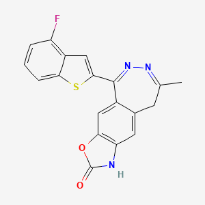 5-(4-Fluorobenzo[b]thiophen-2-yl)-8-methyl-1,9-dihydro-2H-oxazolo[4',5':4,5]benzo[1,2-d][1,2]diazepin-2-one chemical structure (CAS 1398496-82-6)