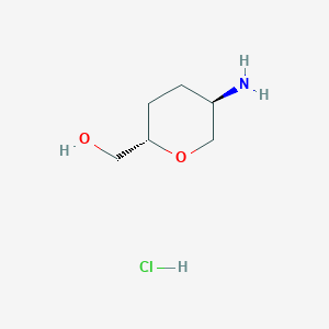 ((2S,5R)-5-Aminotetrahydro-2H-pyran-2-yl)methanol hydrochloride chemical structure (CAS 1398569-78-2)
