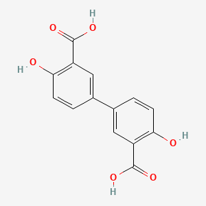 4,4'-Dihydroxy-[1,1'-biphenyl]-3,3'-dicarboxylic acid chemical structure (CAS 13987-45-6)
