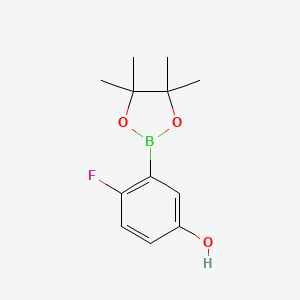 4-Fluoro-3-(4,4,5,5-tetramethyl-1,3,2-dioxaborolan-2-yl)phenol chemical structure (CAS 1398923-95-9)