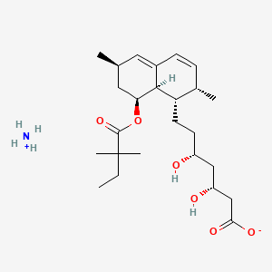 Ammonium (3R,5R)-7-((1S,2S,6R,8S,8aR)-8-((2,2-dimethylbutanoyl)oxy)-2,6-dimethyl-1,2,6,7,8,8a-hexahydronaphthalen-1-yl)-3,5-dihydroxyheptanoate chemical structure (CAS 139893-43-9)