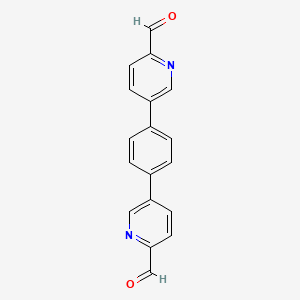 5,5'-(1,4-Phenylene)dipicolinaldehyde chemical structure (CAS 1399191-70-8)