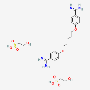 4,4'-(Pentane-1,5-diylbis(oxy))dibenzimidamide bis(2-hydroxyethanesulfonate) chemical structure (CAS 140-64-7)