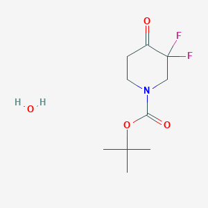 tert-Butyl 3,3-difluoro-4-oxopiperidine-1-carboxylate hydrate chemical structure (CAS 1400264-85-8)