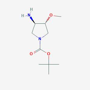(3R,4R)-tert-Butyl 3-amino-4-methoxypyrrolidine-1-carboxylate chemical structure (CAS 1400562-12-0)