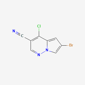 6-Bromo-4-chloropyrrolo[1,2-b]pyridazine-3-carbonitrile chemical structure (CAS 1400580-14-4)