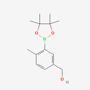 (4-Methyl-3-(4,4,5,5-tetramethyl-1,3,2-dioxaborolan-2-yl)phenyl)methanol chemical structure (CAS 1400755-04-5)