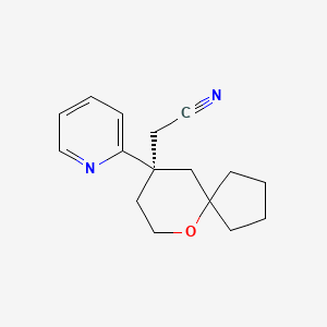 (R)-2-(9-(Pyridin-2-yl)-6-oxaspiro[4.5]decan-9-yl)acetonitrile chemical structure (CAS 1401031-38-6)
